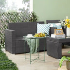 Round Metal Side Table - Removable Tray Top, Anti-Rust Waterproof, 19.7" H x 18.5" D, 50 lbs Capacity, Indoor/Outdoor, 7 Colors