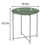 Round Metal Side Table - Removable Tray Top, Anti-Rust Waterproof, 19.7" H x 18.5" D, 50 lbs Capacity, Indoor/Outdoor, 7 Colors