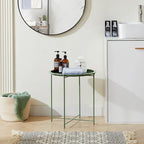 Round Metal Side Table - Removable Tray Top, Anti-Rust Waterproof, 19.7" H x 18.5" D, 50 lbs Capacity, Indoor/Outdoor, 7 Colors