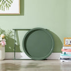 Round Metal Side Table - Removable Tray Top, Anti-Rust Waterproof, 19.7" H x 18.5" D, 50 lbs Capacity, Indoor/Outdoor, 7 Colors