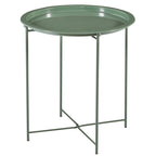 Round Metal Side Table - Removable Tray Top, Anti-Rust Waterproof, 19.7" H x 18.5" D, 50 lbs Capacity, Indoor/Outdoor, 7 Colors