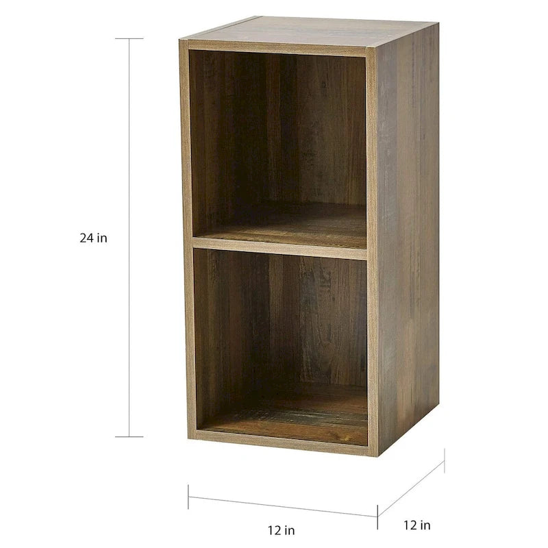 Storage Cube Shelf - 24" W x 12" H x 12" D Particle Board Organizer, Easy Assembly, Multiple Colors - Minimalist Bedroom Living Room Furniture