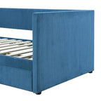 Twin Corduroy Upholstered Daybed with 2 Storage Drawers - Tufted Headboard, Wood Slats, No Box Spring Needed