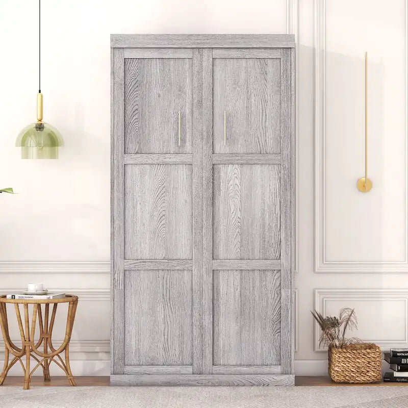 Wood Murphy Bed can be Folded into a Cabinet