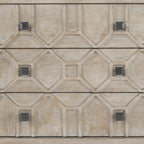 3-Drawer Accent Cabinet with Iron Frame, 39"L x 15.7"W x 30.9"H, Gray Fir Veneer, Antiqued Brass, Geometric Pattern