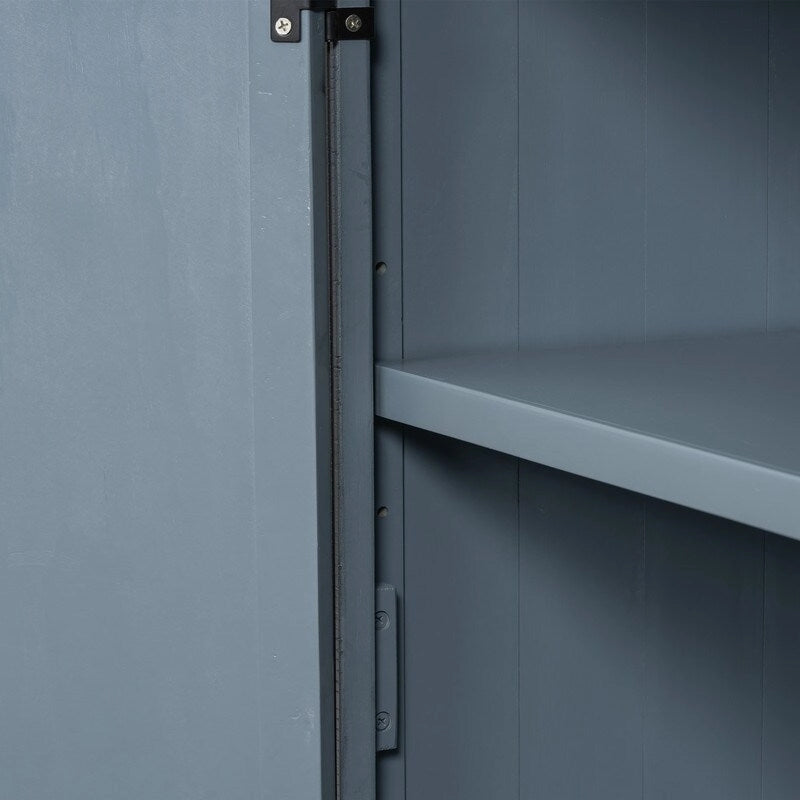 60" Wide Sideboard Cabinet - 3-Door Storage with Adjustable Shelves, Pine Veneer Finish, MDF Construction, Rustic Charm