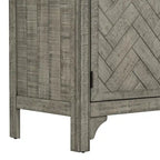 60" Wide Sideboard Cabinet - 3-Door Storage with Adjustable Shelves, Pine Veneer Finish, MDF Construction, Rustic Charm