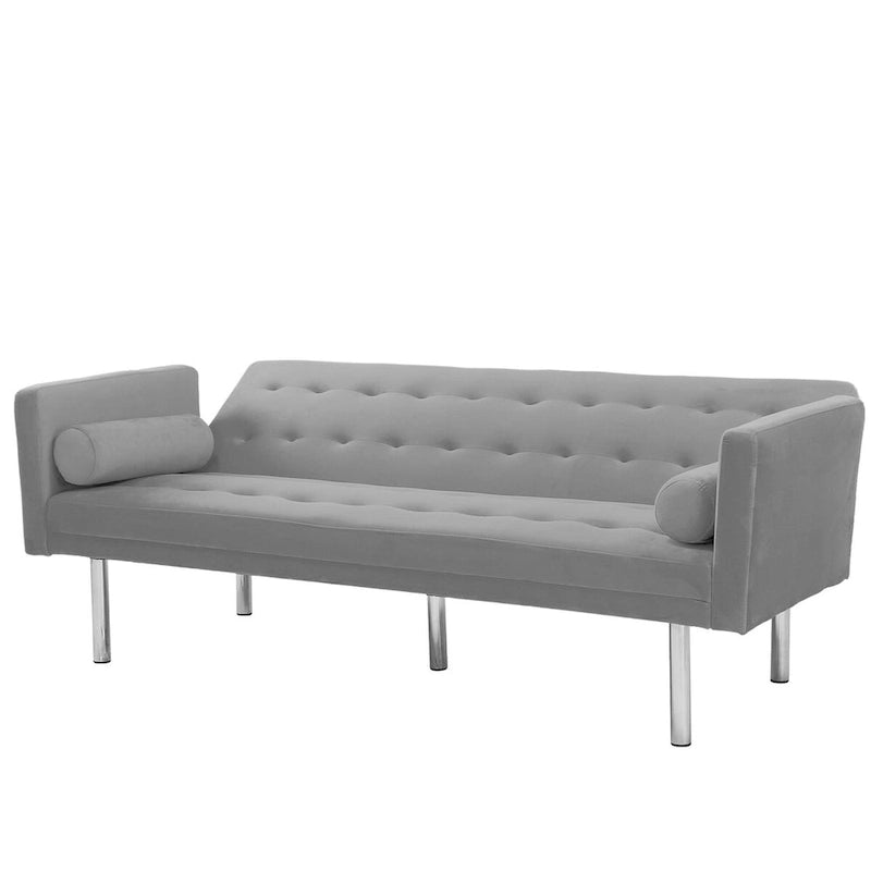 Convertible Futon Sofa Bed - Mid-Century Loveseat Sleeper with Tufted Back & Wood Legs for Living Room, Apartment, Office