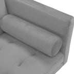 Convertible Futon Sofa Bed - Mid-Century Loveseat Sleeper with Tufted Back & Wood Legs for Living Room, Apartment, Office