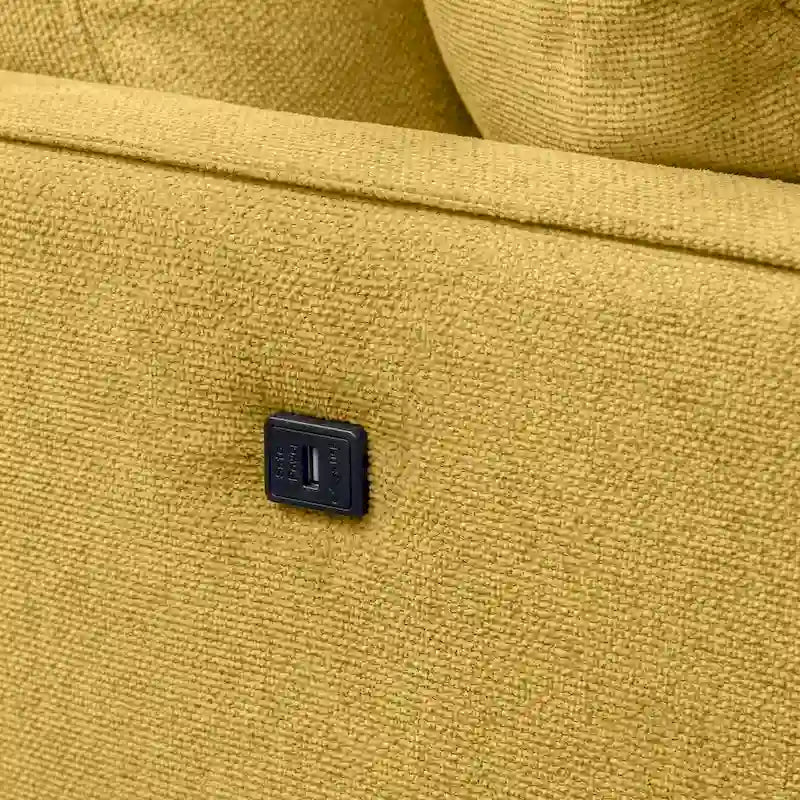 3-Seater Loveseat Sofa - Button-Tufted Back, USB Charging Port, Waterproof Polyester Fabric, 240 lbs Capacity, Cotton Filled