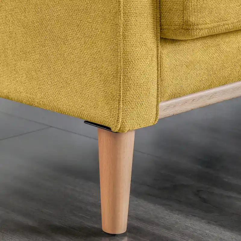 3-Seater Loveseat Sofa - Button-Tufted Back, USB Charging Port, Waterproof Polyester Fabric, 240 lbs Capacity, Cotton Filled