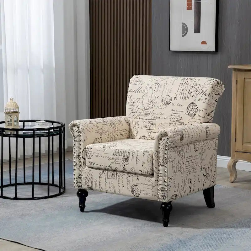 Mid-Century Modern Accent Chair Upholstered Lounge Arm Chair Single Sofa for Living Room