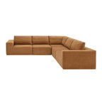 Modular L-Shaped Sectional Sofa - 5-Seat Terrycloth Fabric, Foam & Pocket Spring, No Assembly, 116" x 116", 440 lbs Per Seat