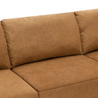 Modular L-Shaped Sectional Sofa - 5-Seat Terrycloth Fabric, Foam & Pocket Spring, No Assembly, 116" x 116", 440 lbs Per Seat