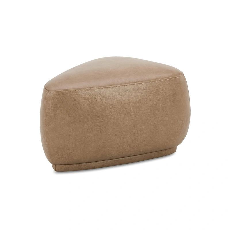Rounded Triangle Ottoman 26"W, Oblong Pebble Shape, 250 LBS Capacity, Polyester Tweed, Modern Cocktail Footrest Bench
