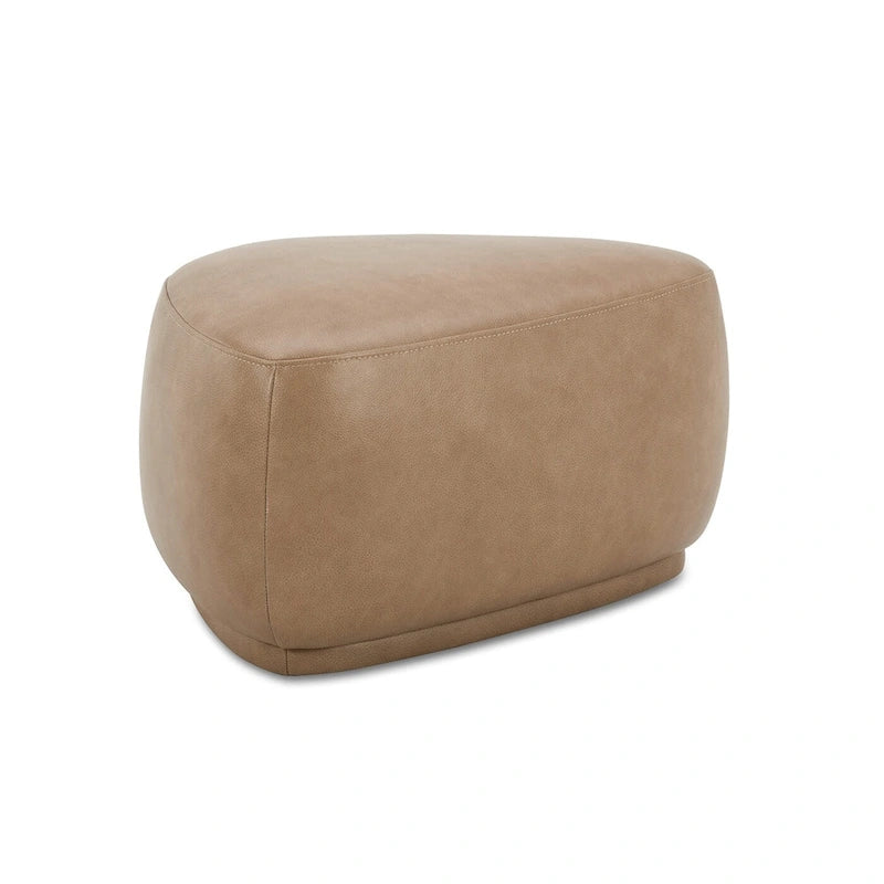 Rounded Triangle Ottoman 26"W, Oblong Pebble Shape, 250 LBS Capacity, Polyester Tweed, Modern Cocktail Footrest Bench