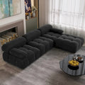 104" L-Shaped Sectional Sofa with Reversible Chaise, Velvet Modular Couch, 4-Seat Living Room Furniture