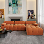 104" L-Shaped Sectional Sofa with Reversible Chaise, Velvet Modular Couch, 4-Seat Living Room Furniture