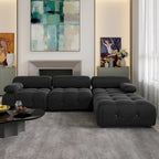 104" L-Shaped Sectional Sofa with Reversible Chaise, Velvet Modular Couch, 4-Seat Living Room Furniture