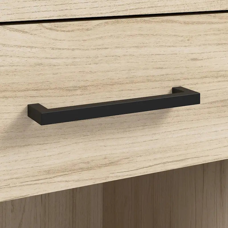 Modern End Table with Drawer & Shelf, 50 LBS Capacity, Ball-Bearing Slides, Steel Feet, 3.9" Robot Vacuum Clearance