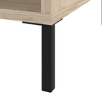 Modern End Table with Drawer & Shelf, 50 LBS Capacity, Ball-Bearing Slides, Steel Feet, 3.9" Robot Vacuum Clearance