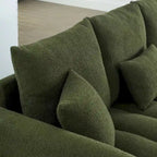 82" Teddy Fabric Sofa with 3 Pillows & Cushions, 750 LBS Capacity, Solid Wood Frame, High-Resilience Foam, Modern Style