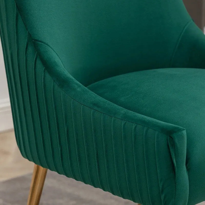 Velvet Dining Chairs Set of 8, Modern Glam Tufted Chairs with Gold Accents, 250 lbs Capacity Each