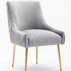 Velvet Dining Chairs Set of 8, Modern Glam Tufted Chairs with Gold Accents, 250 lbs Capacity Each