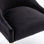 Velvet Dining Chairs Set of 8, Modern Glam Tufted Chairs with Gold Accents, 250 lbs Capacity Each