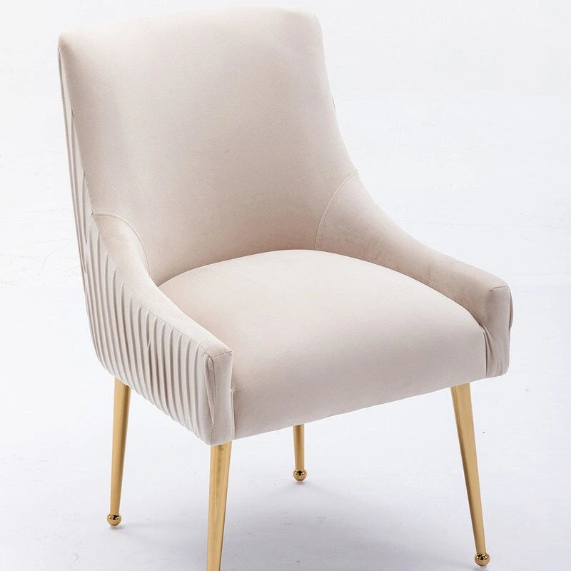 Velvet Dining Chairs Set of 8, Modern Glam Tufted Chairs with Gold Accents, 250 lbs Capacity Each