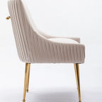 Velvet Dining Chairs Set of 8, Modern Glam Tufted Chairs with Gold Accents, 250 lbs Capacity Each