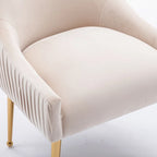 Velvet Dining Chairs Set of 8, Modern Glam Tufted Chairs with Gold Accents, 250 lbs Capacity Each