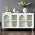 TV Stand for 65+ Inch TV, Wood TV Stand with Storage Cabinet & Adjustable Shelves, Media TV Console for Living Room Bedroom