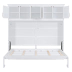 Murphy Bed Foldable Wall Bed Cabinet - Gray MDF & Metal Frame, Pine Slats, 1000lbs Capacity, 8-10" Mattress - Space-Saving Folding Bed, No Box Spring