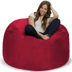 4-Foot Bean Bag Chair - Shredded Memory Foam - Removable Microfiber Cover - 48"x48"x30" - Machine Washable - Double Stitched - 47 lbs - Oversized Lounger