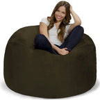 4-Foot Bean Bag Chair - Shredded Memory Foam - Removable Microfiber Cover - 48"x48"x30" - Machine Washable - Double Stitched - 47 lbs - Oversized Lounger