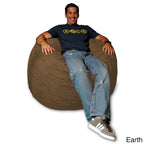 4-Foot Bean Bag Chair - Shredded Memory Foam - Removable Microfiber Cover - 48"x48"x30" - Machine Washable - Double Stitched - 47 lbs - Oversized Lounger