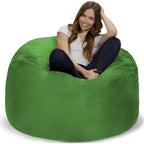 4-Foot Bean Bag Chair - Shredded Memory Foam - Removable Microfiber Cover - 48"x48"x30" - Machine Washable - Double Stitched - 47 lbs - Oversized Lounger