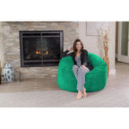 4-Foot Bean Bag Chair - Shredded Memory Foam - Removable Microfiber Cover - 48"x48"x30" - Machine Washable - Double Stitched - 47 lbs - Oversized Lounger