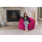 4-Foot Bean Bag Chair - Shredded Memory Foam - Removable Microfiber Cover - 48"x48"x30" - Machine Washable - Double Stitched - 47 lbs - Oversized Lounger