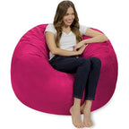 4-Foot Bean Bag Chair - Shredded Memory Foam - Removable Microfiber Cover - 48"x48"x30" - Machine Washable - Double Stitched - 47 lbs - Oversized Lounger