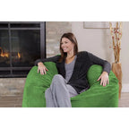 4-Foot Bean Bag Chair - Shredded Memory Foam - Removable Microfiber Cover - 48"x48"x30" - Machine Washable - Double Stitched - 47 lbs - Oversized Lounger