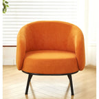 Mid-Century Barrel Back Accent Chair - Velvet Upholstery - Metal Legs - 28.74"W x 26.77"D x 28.35"H - Dense Foam - Easy Assembly - Multiple Colors