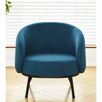 Mid-Century Barrel Back Accent Chair - Velvet Upholstery - Metal Legs - 28.74"W x 26.77"D x 28.35"H - Dense Foam - Easy Assembly - Multiple Colors