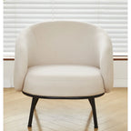 Mid-Century Barrel Back Accent Chair - Velvet Upholstery - Metal Legs - 28.74"W x 26.77"D x 28.35"H - Dense Foam - Easy Assembly - Multiple Colors