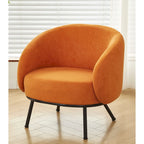 Mid-Century Barrel Back Accent Chair - Velvet Upholstery - Metal Legs - 28.74"W x 26.77"D x 28.35"H - Dense Foam - Easy Assembly - Multiple Colors