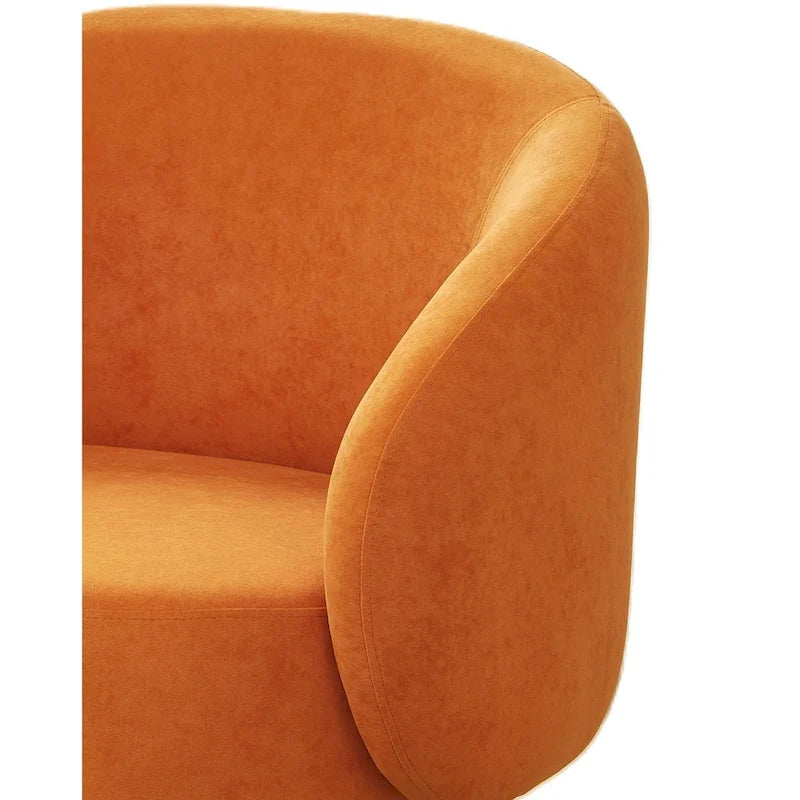 Mid-Century Barrel Back Accent Chair - Velvet Upholstery - Metal Legs - 28.74"W x 26.77"D x 28.35"H - Dense Foam - Easy Assembly - Multiple Colors