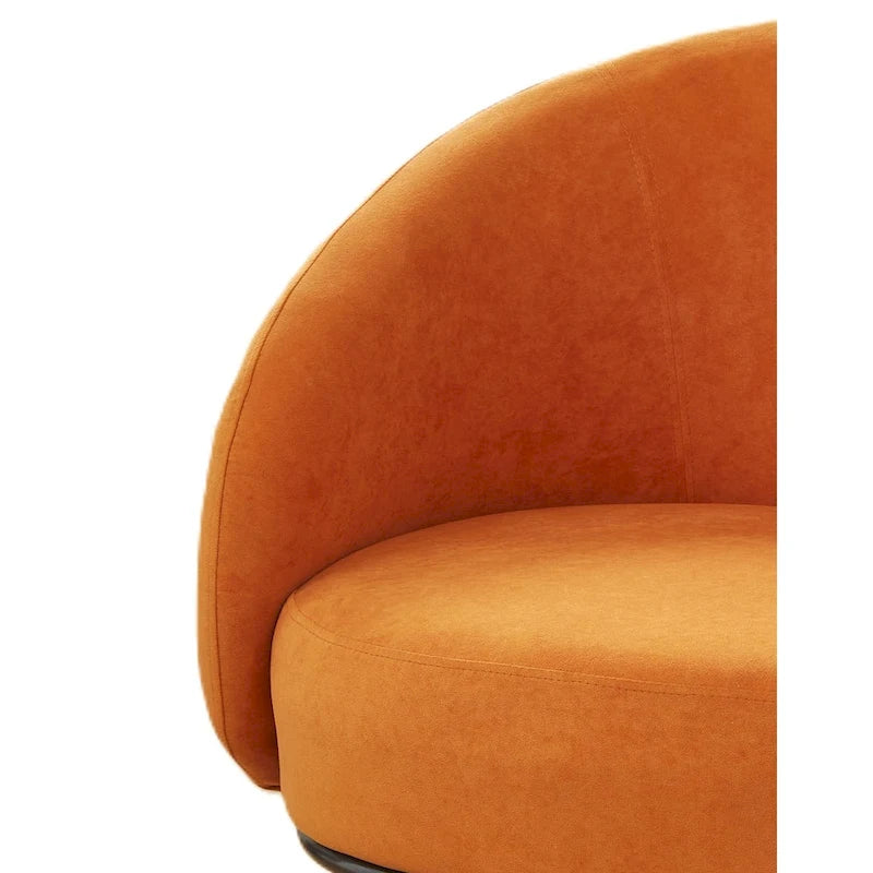 Mid-Century Barrel Back Accent Chair - Velvet Upholstery - Metal Legs - 28.74"W x 26.77"D x 28.35"H - Dense Foam - Easy Assembly - Multiple Colors