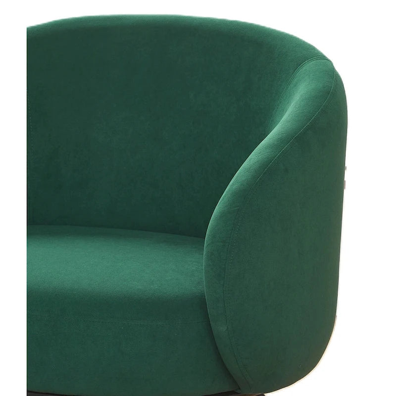 Mid-Century Barrel Back Accent Chair - Velvet Upholstery - Metal Legs - 28.74"W x 26.77"D x 28.35"H - Dense Foam - Easy Assembly - Multiple Colors