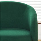 Mid-Century Barrel Back Accent Chair - Velvet Upholstery - Metal Legs - 28.74"W x 26.77"D x 28.35"H - Dense Foam - Easy Assembly - Multiple Colors